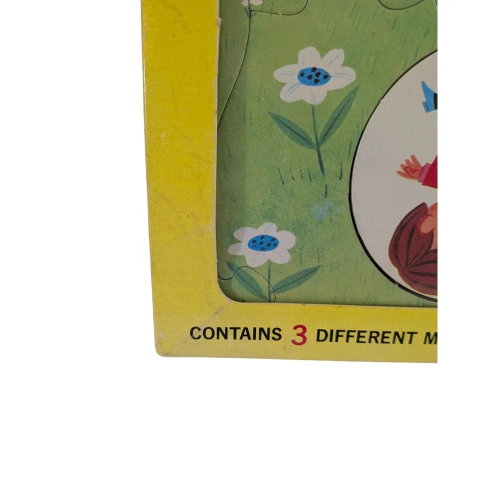 Vintage 1965 Tommy Turner 3 Motion Puzzles Gilbert Nursery Rhymes Set No 1